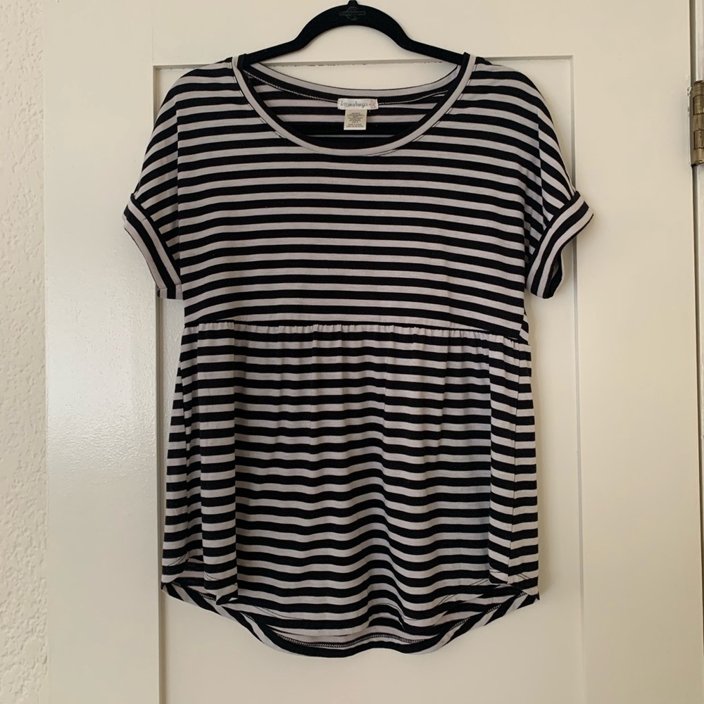 Striped peplum top